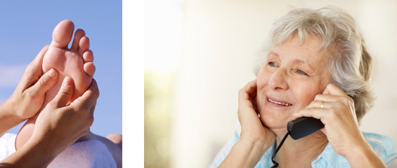 elderly lady calling phone