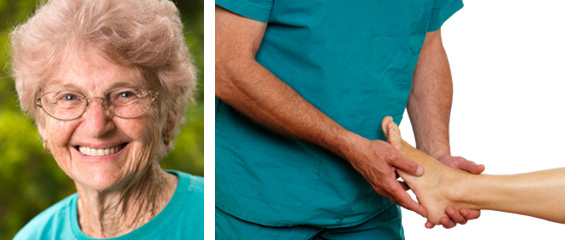 happy elderly lady